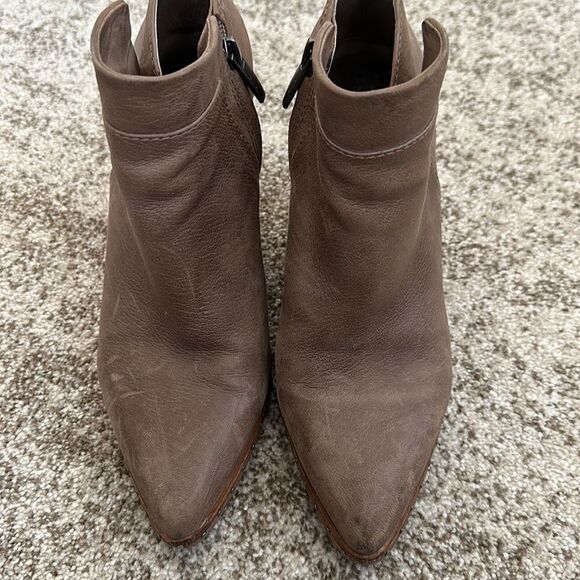 Mercer Edit Taupe Block Heeled Boots 7 - Picture 2 of 11